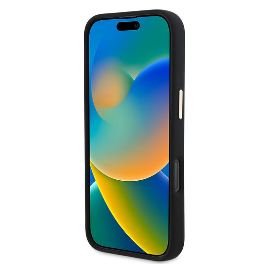 Pouzdro pro Apple iPhone 16 Pro, Guess, Script Metal Logo & Frame, Černá