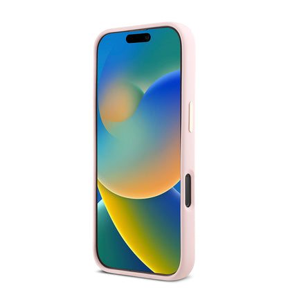 Pouzdro pro Apple iPhone 16 Pro, Guess, Script Metal Logo & Frame, Růžové