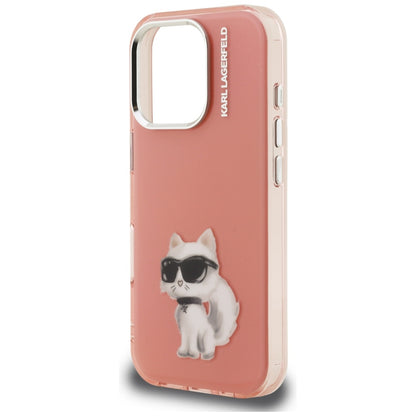 Pouzdro pro Apple iPhone 16 Pro, Karl Lagerfeld, IML Aquarelle Logo Choupette, Růžové