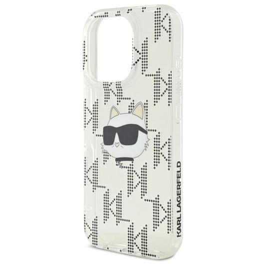 Pouzdro pro Apple iPhone 16 Pro, Karl Lagerfeld, IML Luxury Electroplated Choupette's Head, Průhledné