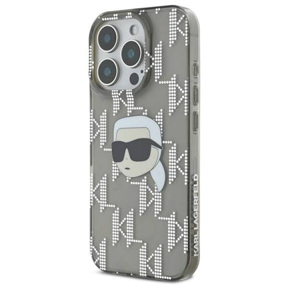 Pouzdro pro Apple iPhone 16 Pro, Karl Lagerfeld, IML Luxury Electroplated Karl's Head, Černá