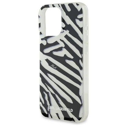 Pouzdro pro Apple iPhone 16 Pro, Karl Lagerfeld, IML Luxury Zebra Pattern with Strap, Černá