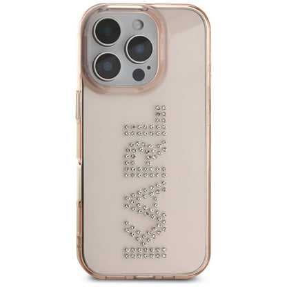 Pouzdro pro Apple iPhone 16 Pro, Karl Lagerfeld, IML Rhinestones Pink Logo, Růžové
