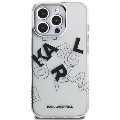 Pouzdro pro Apple iPhone 16 Pro, Karl Lagerfeld, IML Sketched Graphic Logo, Průhledné