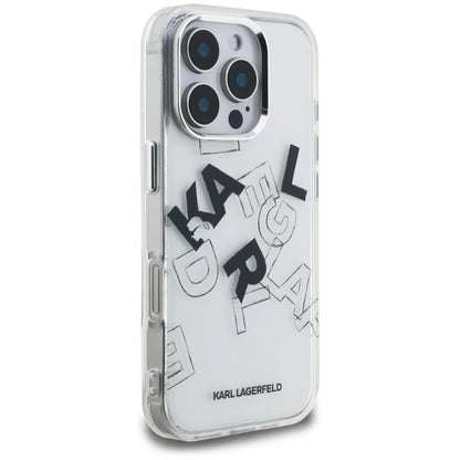 Pouzdro pro Apple iPhone 16 Pro, Karl Lagerfeld, IML Sketched Graphic Logo, Průhledné
