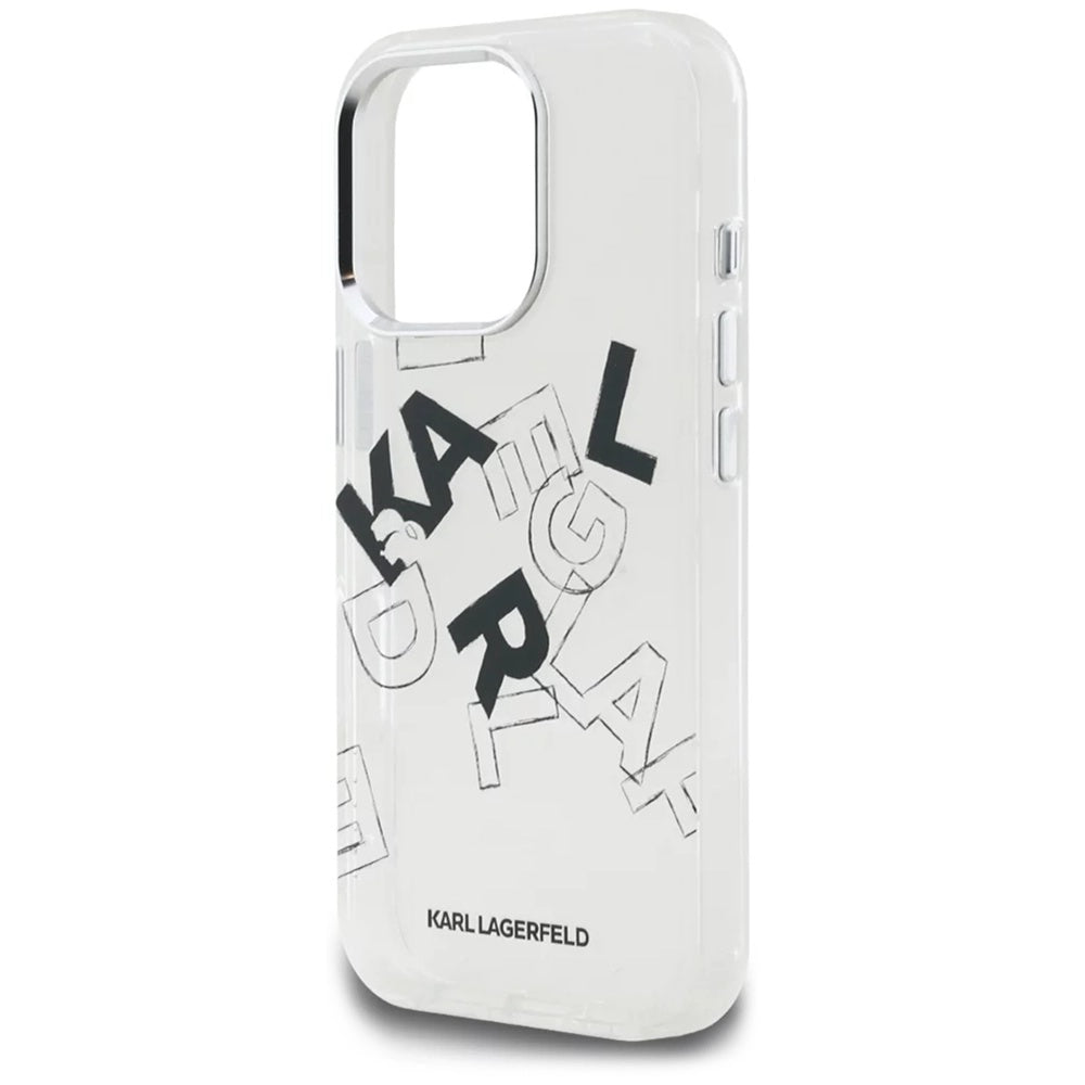 Pouzdro pro Apple iPhone 16 Pro, Karl Lagerfeld, IML Sketched Graphic Logo, Průhledné