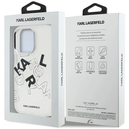Pouzdro pro Apple iPhone 16 Pro, Karl Lagerfeld, IML Sketched Graphic Logo, Průhledné