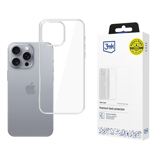Pouzdro pro Apple iPhone 16 Pro Max, 3MK, Clear, Průhledné