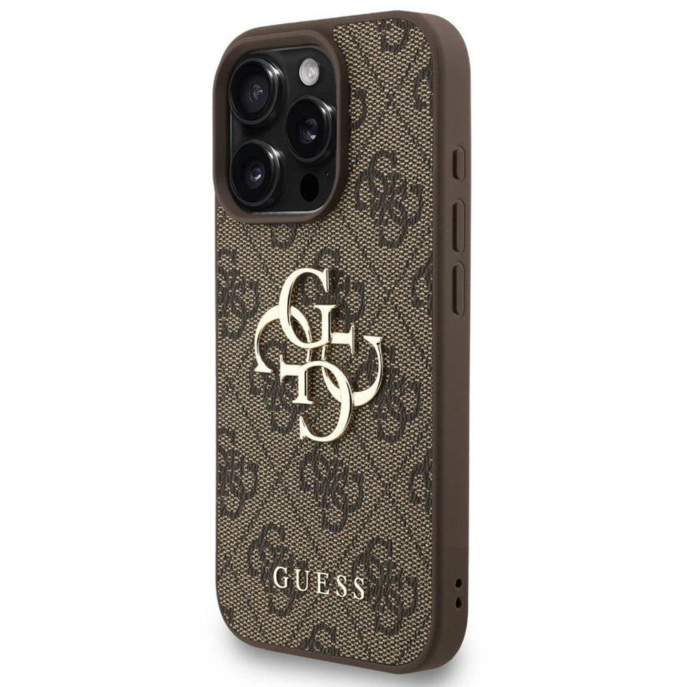 Pouzdro pro Apple iPhone 16 Pro Max, Guess, 4G Classic Logo with Strap, hnědá