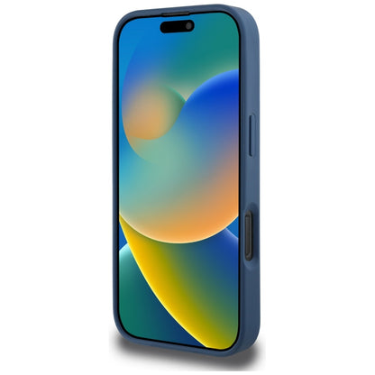 Pouzdro pro Apple iPhone 16 Pro Max, Guess, 4G Grained Roses Big Logo, Modrá