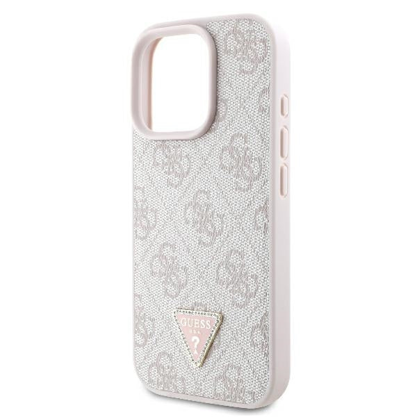 Case for Apple iPhone 16 Pro Max, Guess, Crossbody 4G Triangle Strass, Pink
