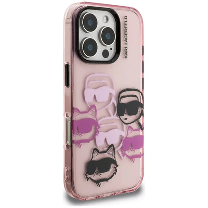 Pouzdro pro Apple iPhone 16 Pro Max, Karl Lagerfeld, IML Luxury Multi Head Pattern, Růžová
