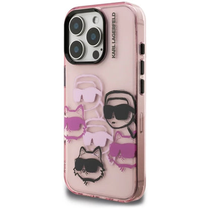 Pouzdro pro Apple iPhone 16 Pro Max, Karl Lagerfeld, IML Luxury Multi Head Pattern, Růžová