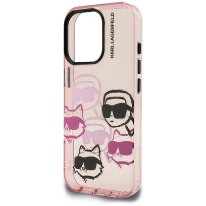 Pouzdro pro Apple iPhone 16 Pro Max, Karl Lagerfeld, IML Luxury Multi Head Pattern, Růžová