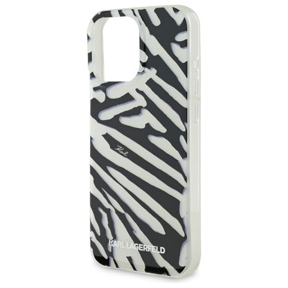 Pouzdro pro Apple iPhone 16 Pro Max, Karl Lagerfeld, IML Luxury Zebra Pattern with Strap, Černá