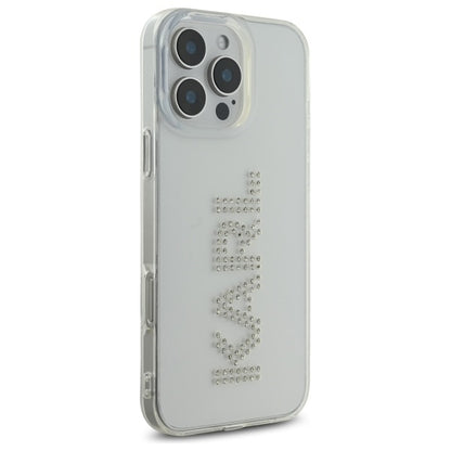 Case for Apple iPhone 16 Pro Max, Karl Lagerfeld, IML Rhinestones Transparent Logo, Transparent