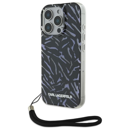 Pouzdro pro Apple iPhone 16 Pro Max, Karl Lagerfeld, Zebra with Cord Strap, Fialová