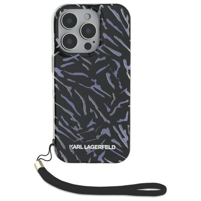 Pouzdro pro Apple iPhone 16 Pro Max, Karl Lagerfeld, Zebra with Cord Strap, Fialová