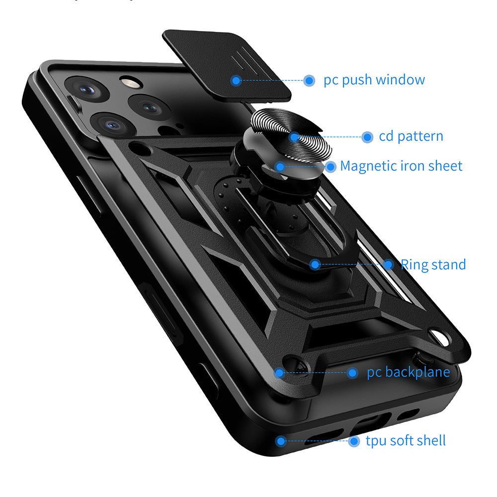 Pouzdro pro Apple iPhone 16 Pro, Techsuit, CamShield, Černé