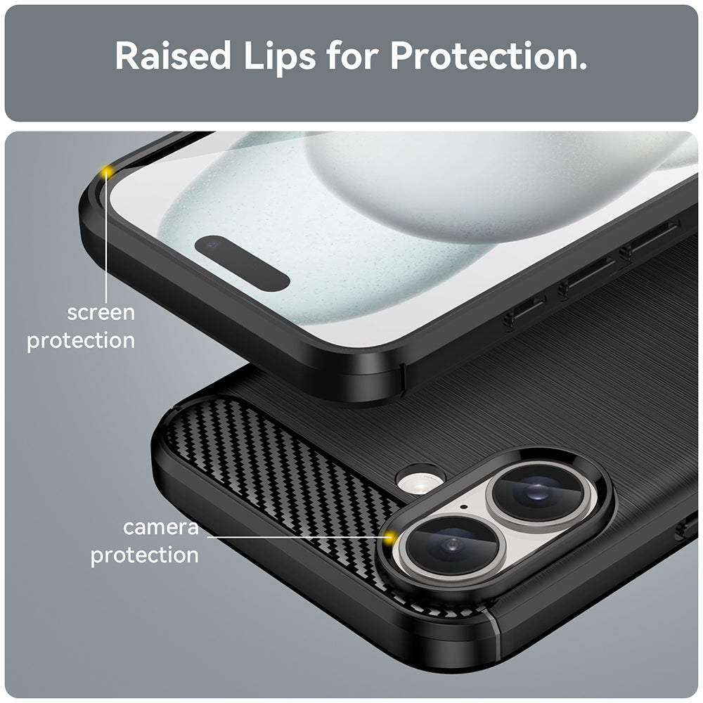 Pouzdro pro Apple iPhone 16, Techsuit, Carbon, Černé