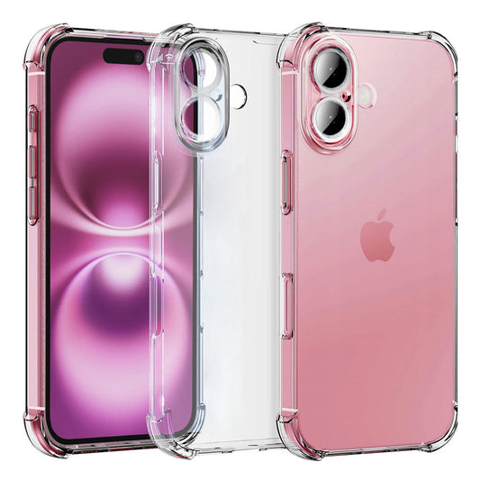 Pouzdro pro Apple iPhone 16, Techsuit, Odolné proti nárazům, Průhledné