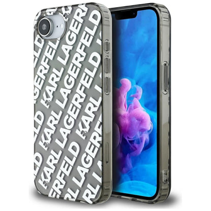 Pouzdro pro Apple iPhone 16e, Karl Lagerfeld, IML Luxury Silver Fullover Logo, Stříbrné