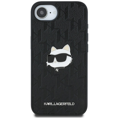 Case for Apple iPhone 16e, Karl Lagerfeld, Monogram Choupette's Head, Black