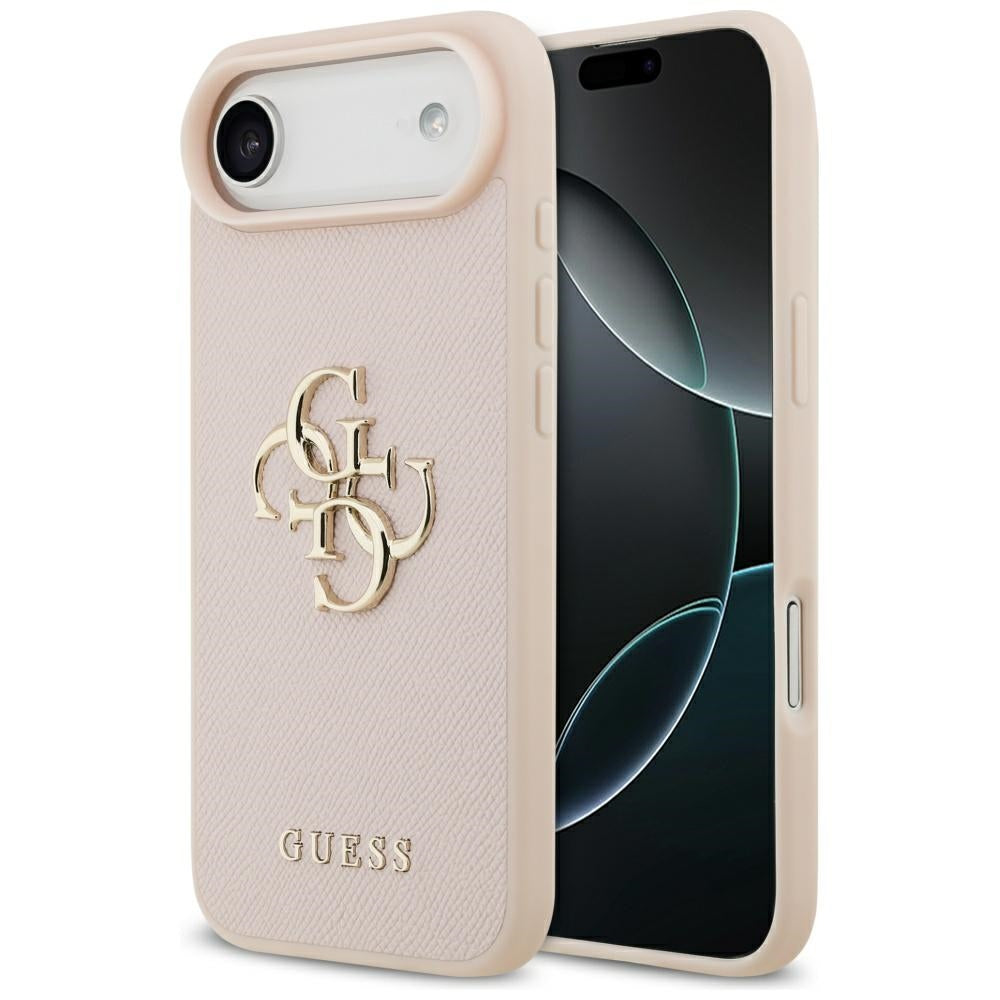 Pouzdro pro Apple iPhone 17 Air, Guess, 4G Grained Big and Classic Logo, Růžové