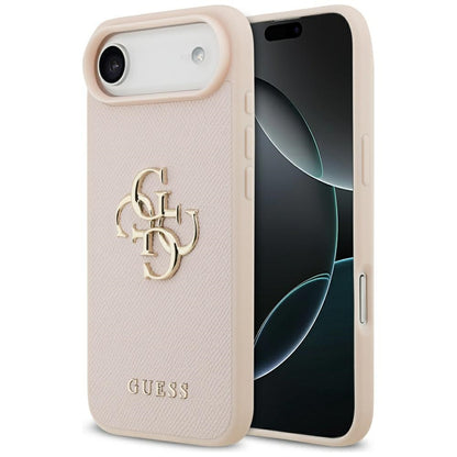 Pouzdro pro Apple iPhone 17 Air, Guess, 4G Grained Big and Classic Logo, Růžové