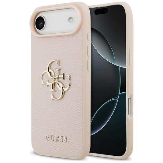 Pouzdro pro Apple iPhone 17 Air, Guess, 4G Grained Big and Classic Logo, Růžové