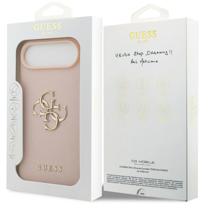 Pouzdro pro Apple iPhone 17 Air, Guess, 4G Grained Big and Classic Logo, Růžové