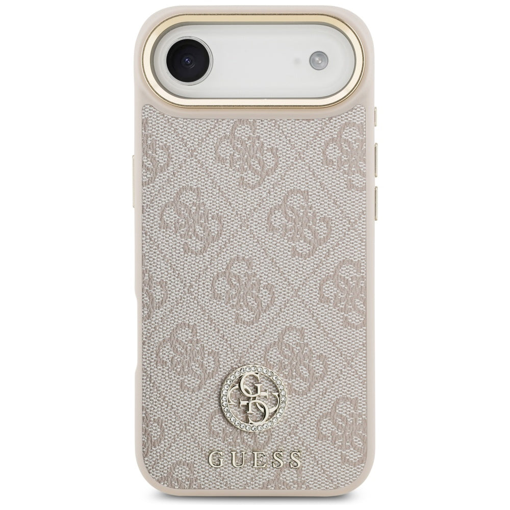 Pouzdro pro Apple iPhone 17 Air, Guess, 4G Strass Logo and Big Strap, Růžové
