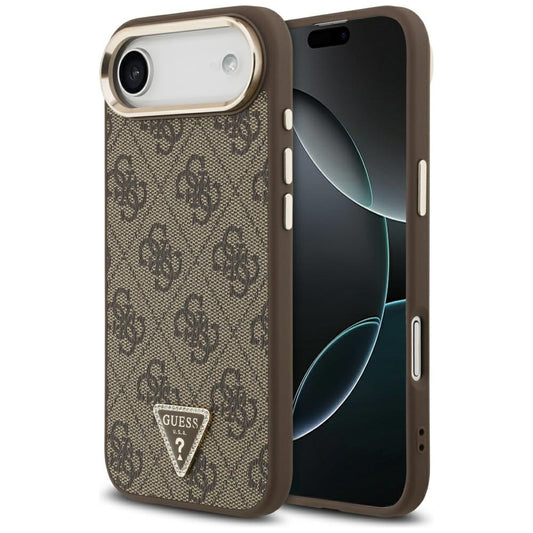 Pouzdro pro Apple iPhone 17 Air, Guess, 4G Triangle Logo, Zlatohnědá