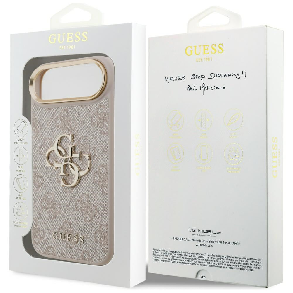 Pouzdro pro Apple iPhone 17 Air, Guess, Big 4G Logo Classic, Růžové Zlato