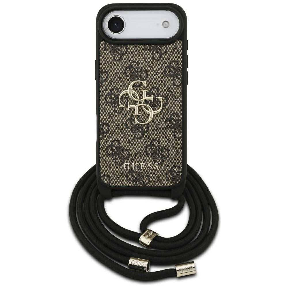 Pouzdro pro Apple iPhone 17 Air, Guess, Crossbody Cord 4G Big Log, hnědá