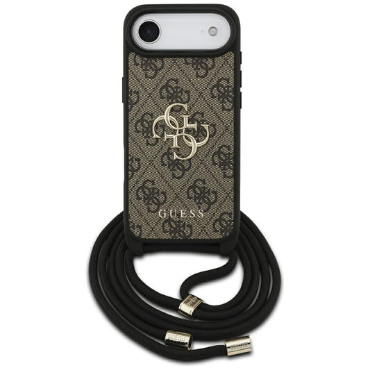 Pouzdro pro Apple iPhone 17 Air, Guess, Crossbody Cord 4G Big Log, hnědá