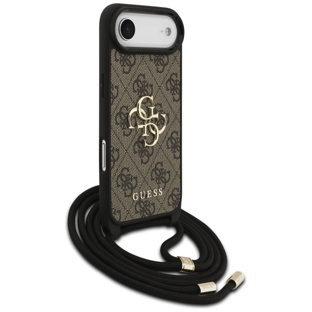 Pouzdro pro Apple iPhone 17 Air, Guess, Crossbody Cord 4G Big Log, hnědá
