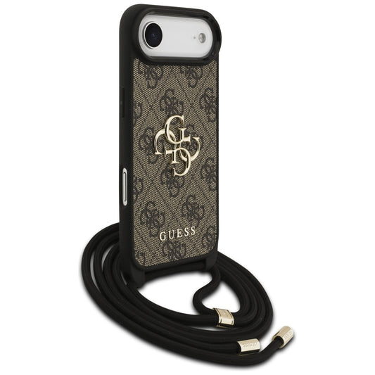 Pouzdro pro Apple iPhone 17 Air, Guess, Crossbody Cord 4G Big Log, hnědá