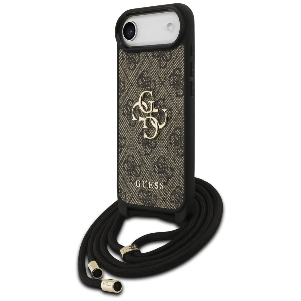 Pouzdro pro Apple iPhone 17 Air, Guess, Crossbody Cord 4G Big Log, hnědá