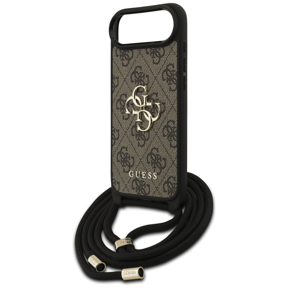Pouzdro pro Apple iPhone 17 Air, Guess, Crossbody Cord 4G Big Log, hnědá