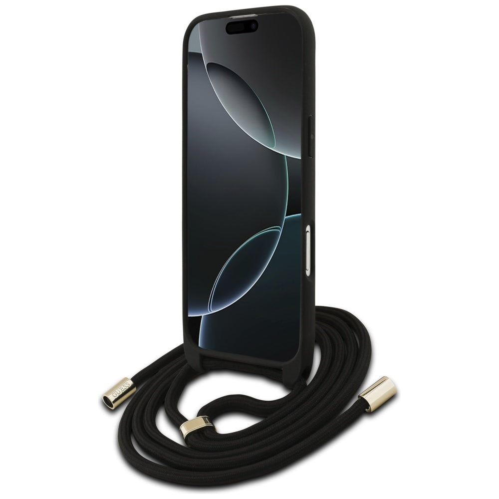 Pouzdro pro Apple iPhone 17 Air, Guess, Crossbody Cord 4G Big Log, hnědá