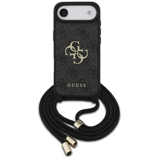 Pouzdro pro Apple iPhone 17 Air, Guess, Crossbody Cord 4G Big Log, černá