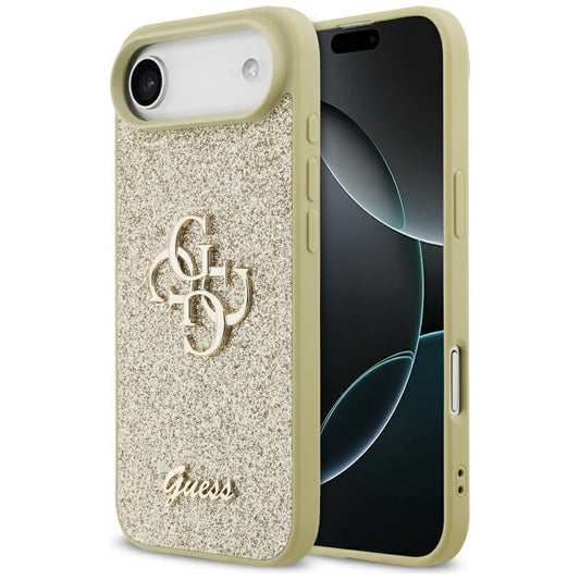 Pouzdro pro Apple iPhone 17 Air, Guess, Fixed Glitter Big 4G, Zlaté