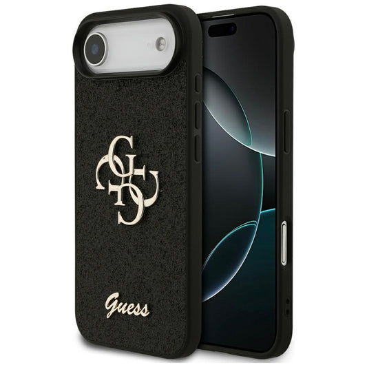 Pouzdro pro Apple iPhone 17 Air, Guess, Fixed Glitter Big 4G, Černá