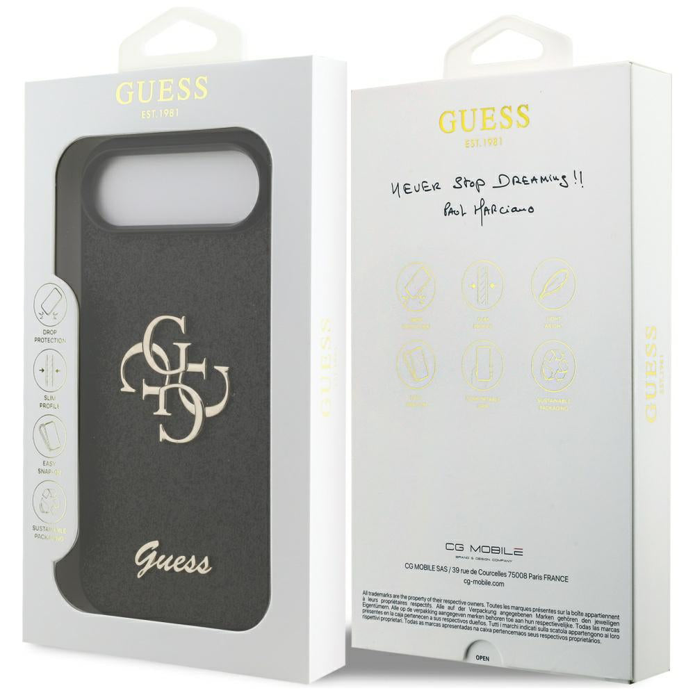 Pouzdro pro Apple iPhone 17 Air, Guess, Fixed Glitter Big 4G, Černá