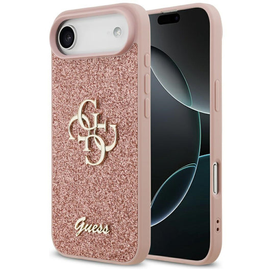 Pouzdro pro Apple iPhone 17 Air, Guess, Fixed Glitter Big 4G, Růžové