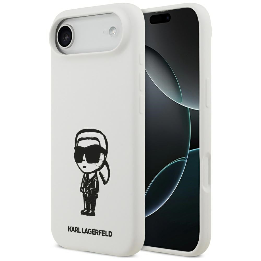 Pouzdro pro Apple iPhone 17 Air, Karl Lagerfeld, Sketch and Logo Karl, Bílá
