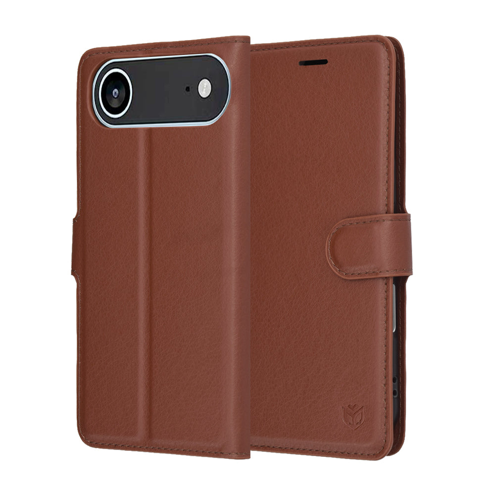 Pouzdro pro Apple iPhone 17 Air, Techsuit, Leather Folio, Hnědá