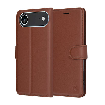 Pouzdro pro Apple iPhone 17 Air, Techsuit, Leather Folio, Hnědá