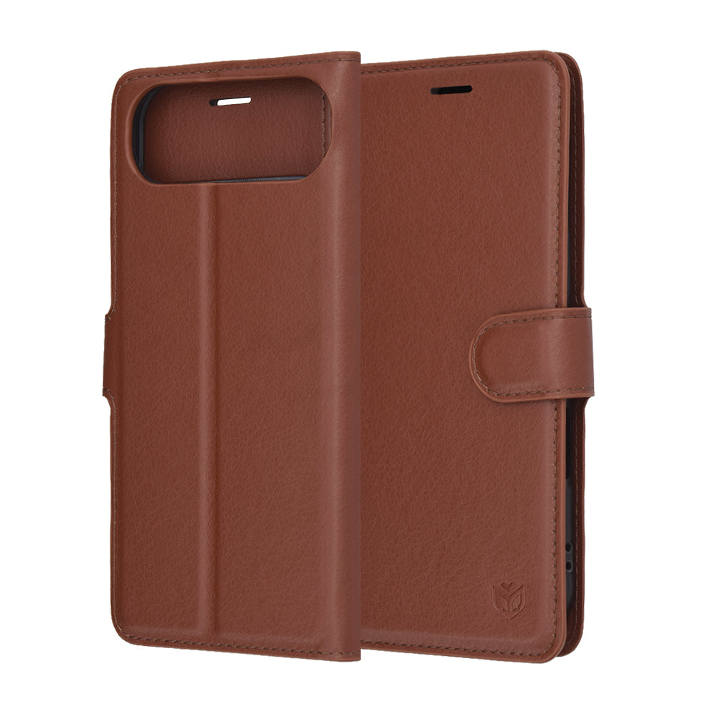 Pouzdro pro Apple iPhone 17 Air, Techsuit, Leather Folio, Hnědá